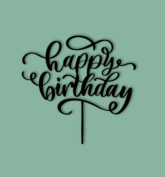 Happy Birthday Acrylic Cake Topper