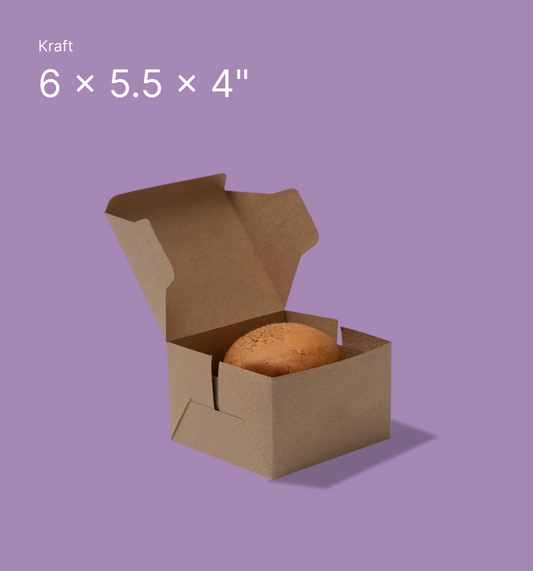 Kraft Burger Box - 6x5.5x4"
