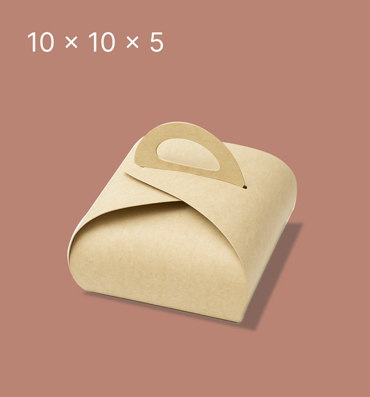 Kraft Dome Cake Box with Handle - 10 x 10 x 5